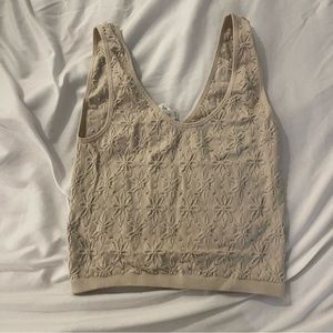 Floral tan tank top